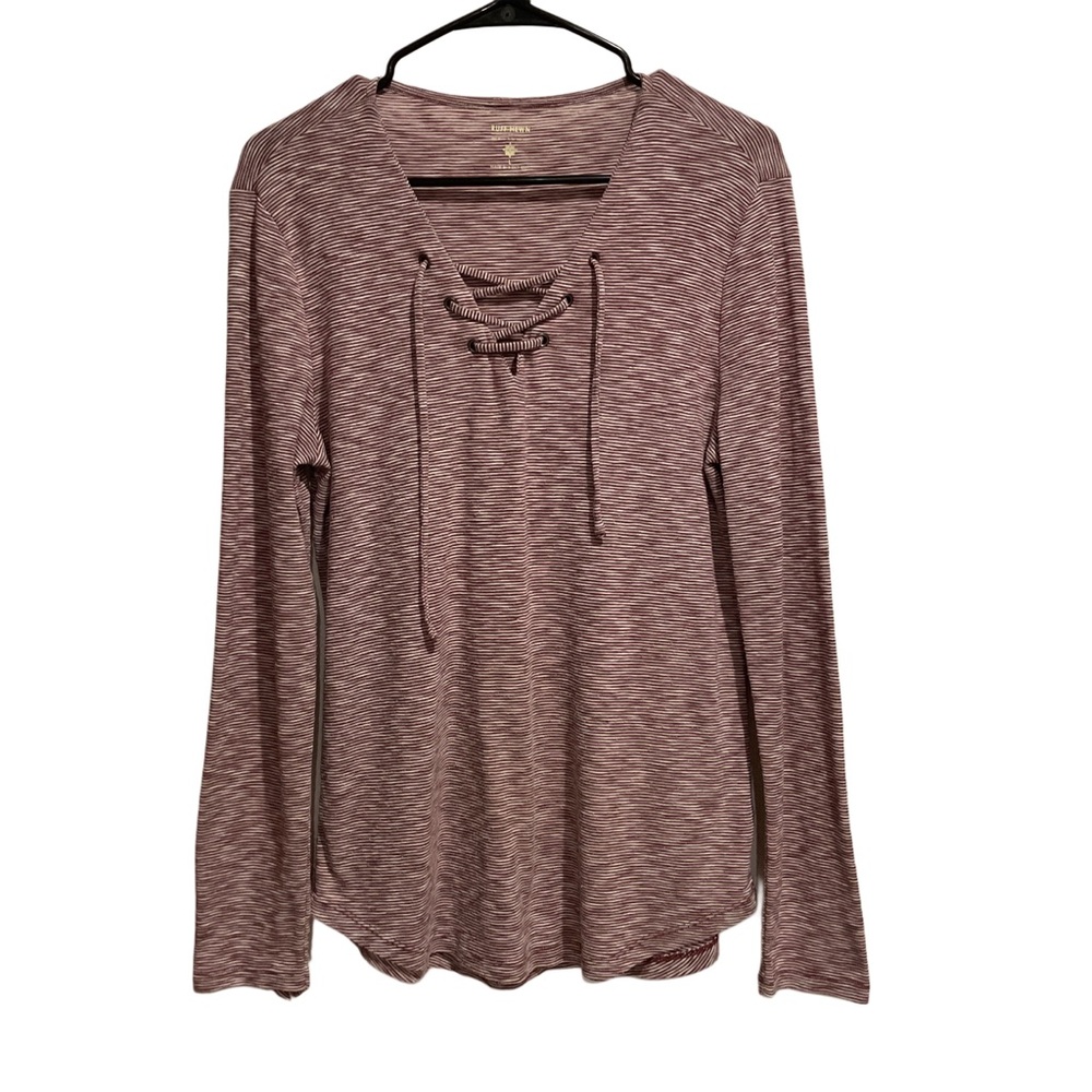 Ruff Hewn Women’s Lace-Up T-shirt Long‎ Sleeve